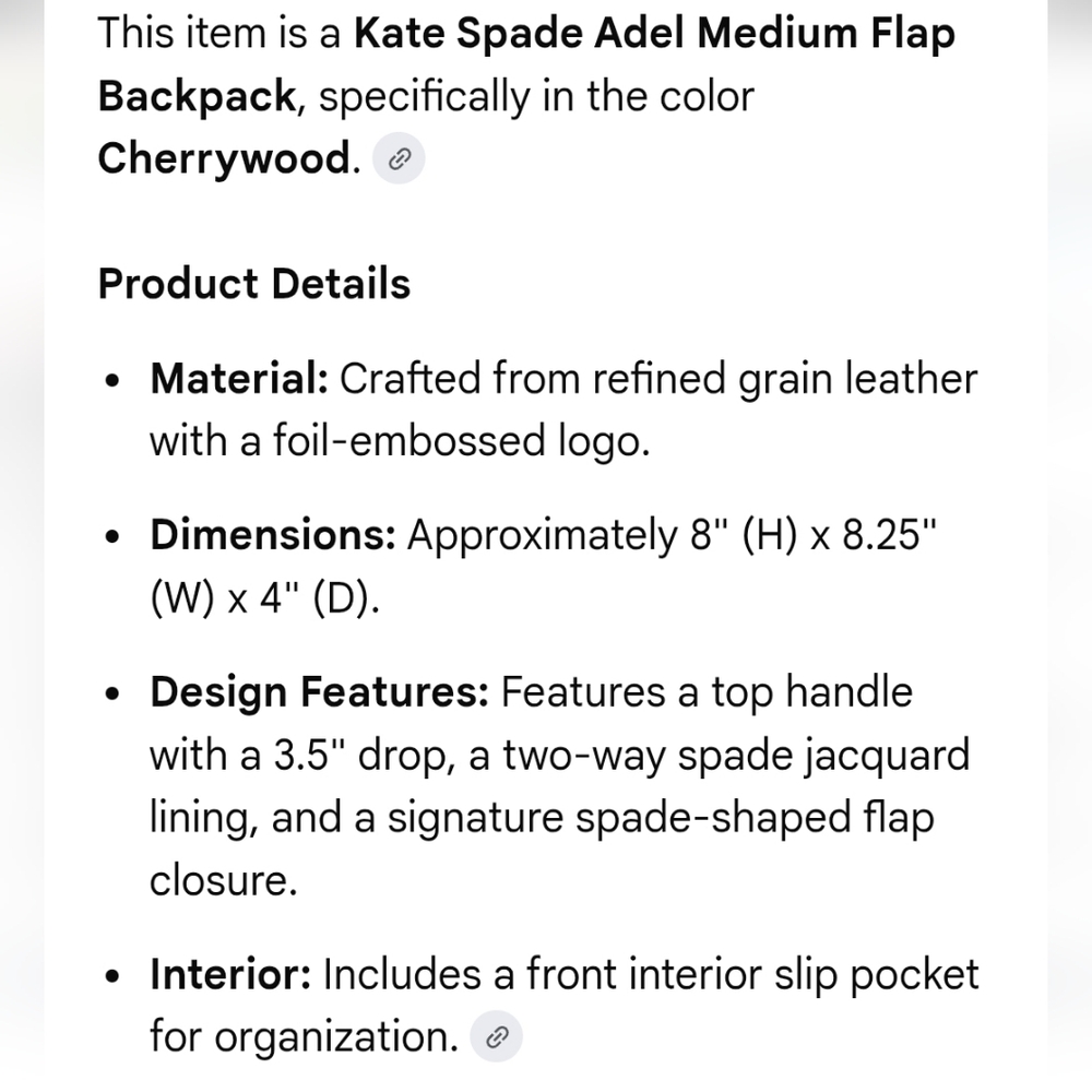 Kate Spade Deep Red Backpack - Picture 9 of 9